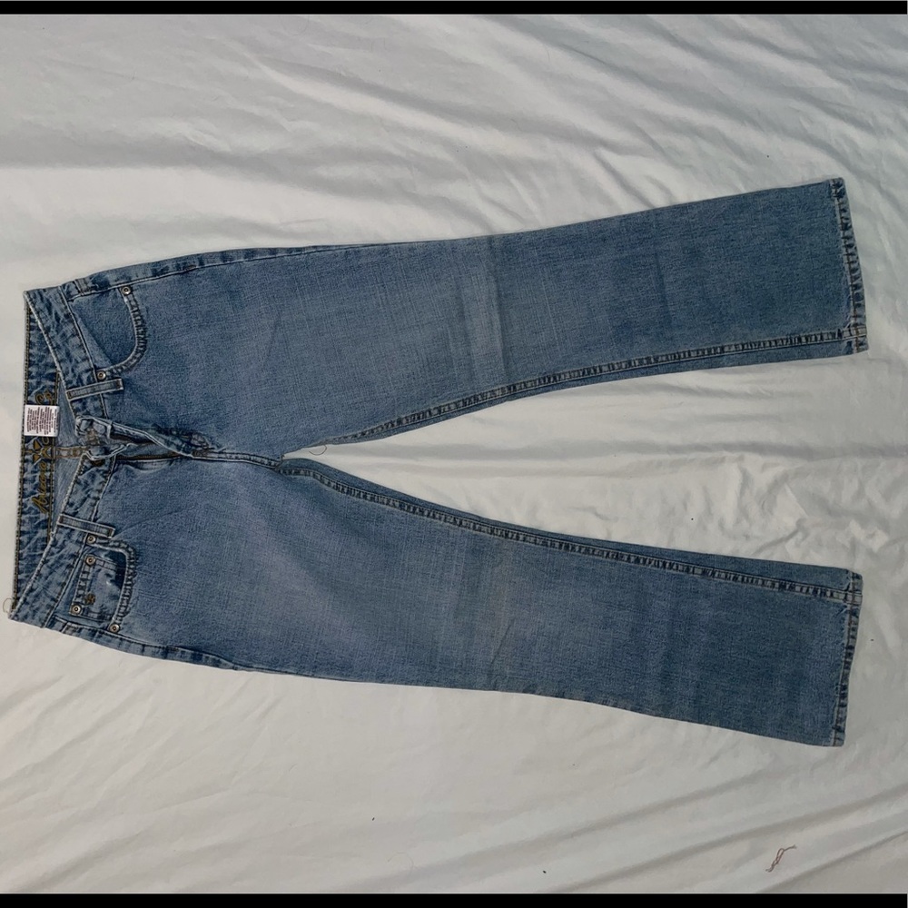 Size 3 straight cut jeans.
